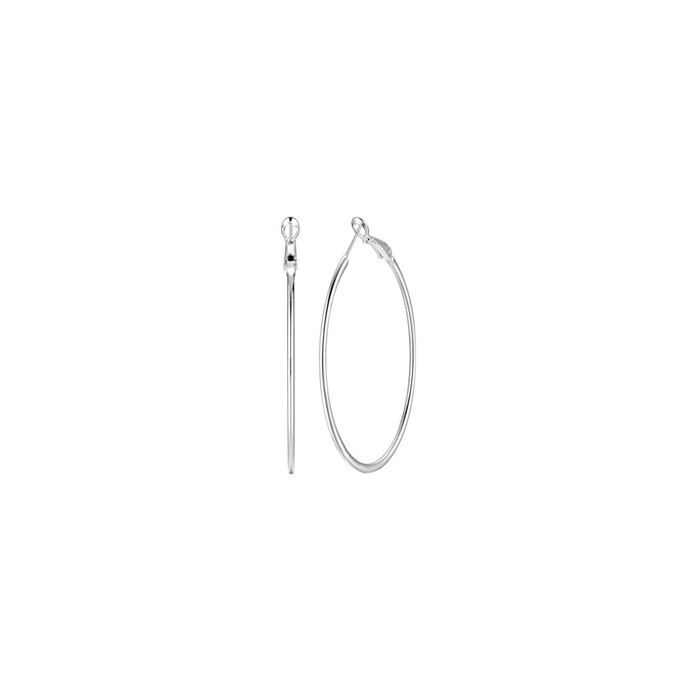 Aretes de aro grandes de plata hipoalergénicos para mujeres