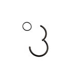 Aretes de acero quirúrgico 1 unidad negro 10g diámetro 10 mm