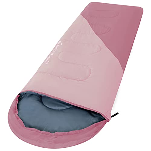 Clostnature Saco de dormir para adultos y niños, ligero saco de dormir para niñas, niños, jóvenes, ultraligero saco de dormir para clima frío, saco de compresión incluido (cremallera derecha)