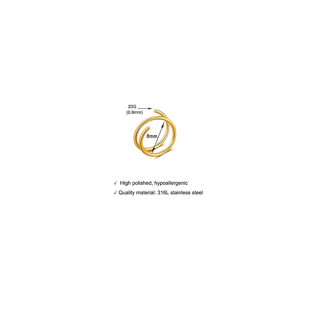 Aretes de aro dobles de espiral para mujeres