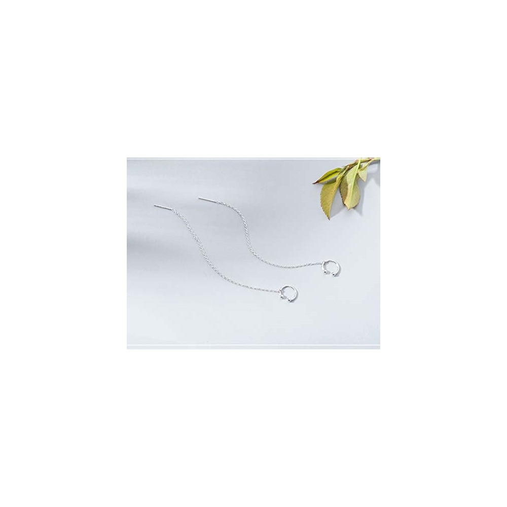 Aretes de plata con borla para mujer