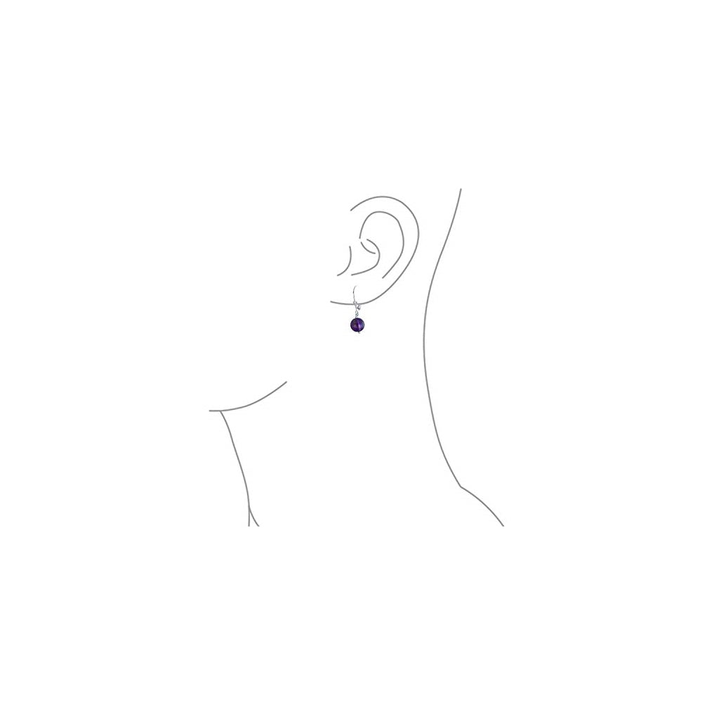 Aretes colgantes de bola de cuentas redonda para mujeres