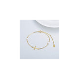 Pulseras de cruz de oro de 14 quilates para mujer