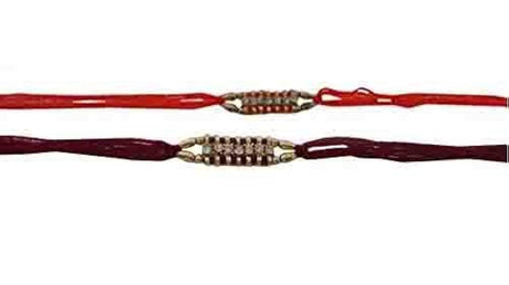Conjunto de tres Rakhi, 7 Piedra Rakhi hilo - pulseras