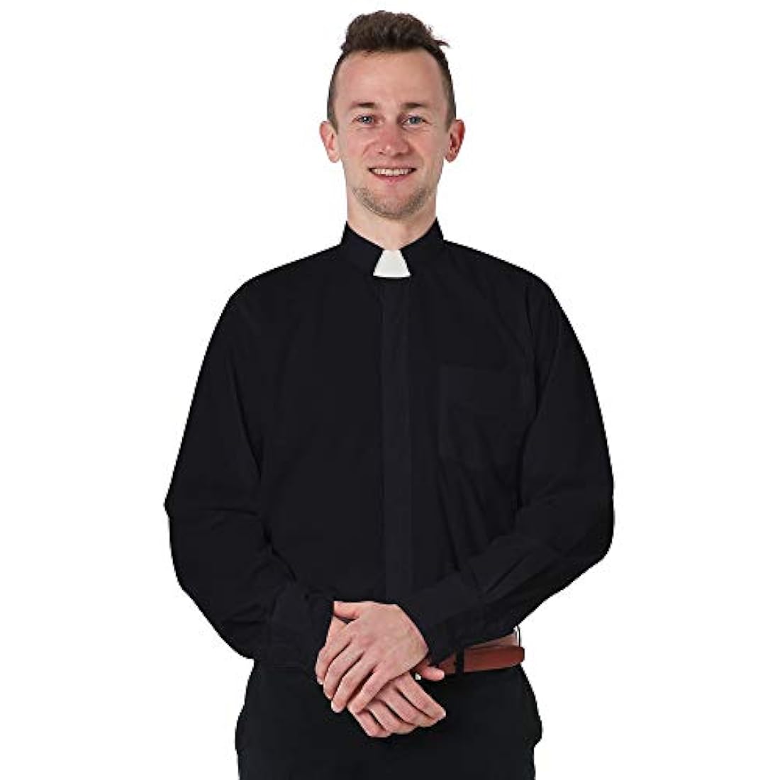 Disfraz de sacerdote Camisa de manga larga, talla M