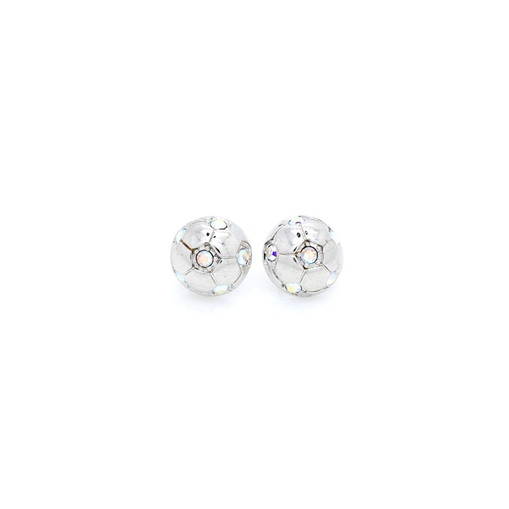 Aretes de bola de fútbol con diseño para mujeres