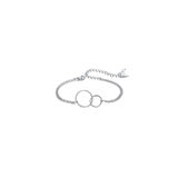 Pulseras de plata de ley 925 con dos círculos dobles