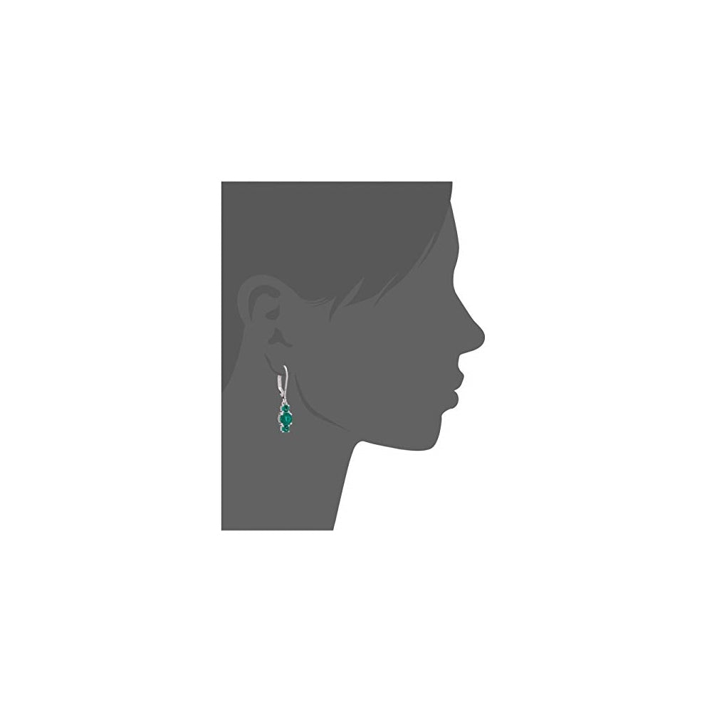 Aretes con colgante  de tres piedras preciosas