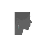 Aretes con colgante  de tres piedras preciosas