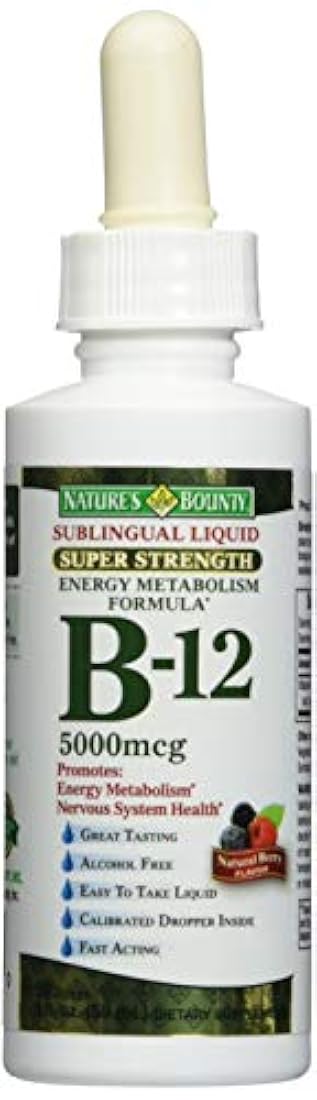 Nature's Bounty B-12 5000 mcg Sublingual Liquid Energy Health 2 oz (Paquete de 3)