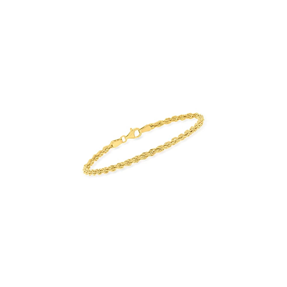 Pulseras de oro de 18 quilates sobre cadena de cuerda de ley