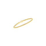 Pulseras de oro de 18 quilates sobre cadena de cuerda de ley