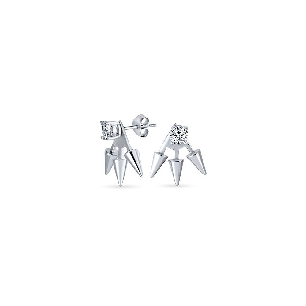 Aretes de plata góticos de triple punta de flecha para mujer