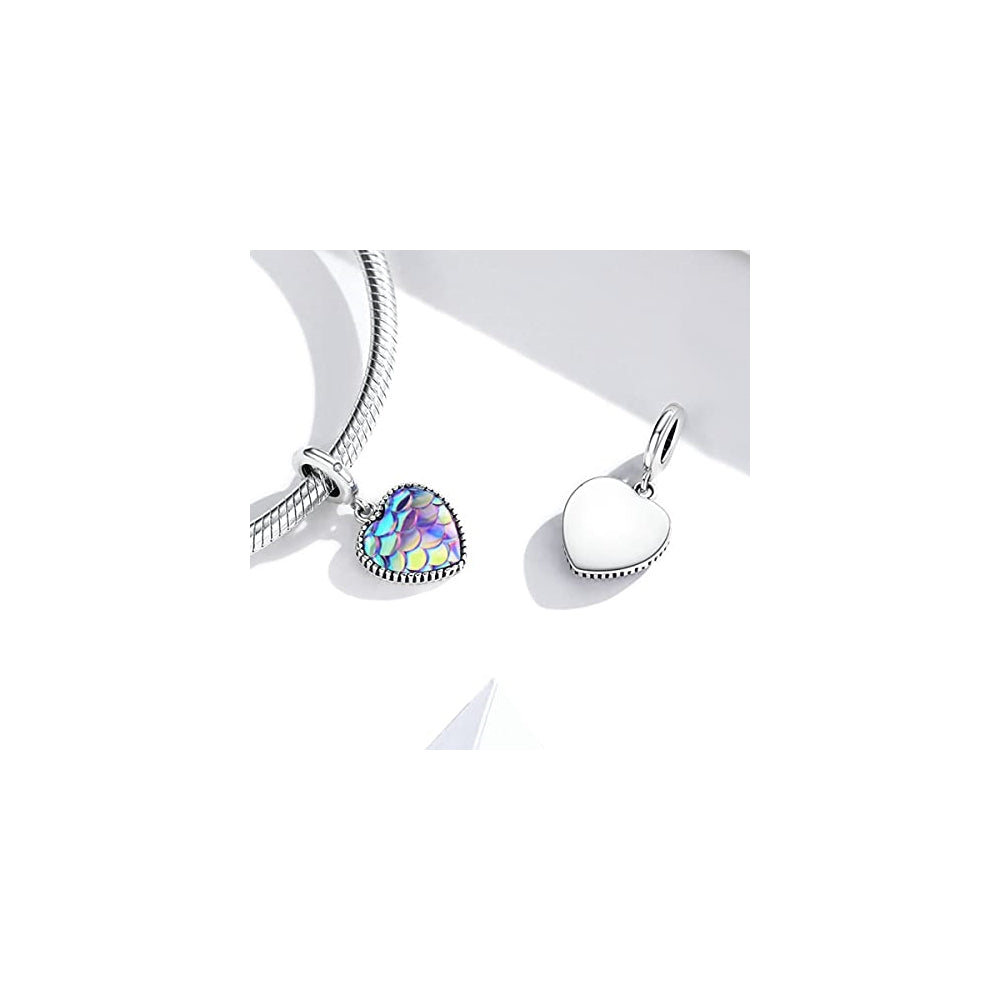 Pulseras y tobilleras de plata de ley con diseño de corazón