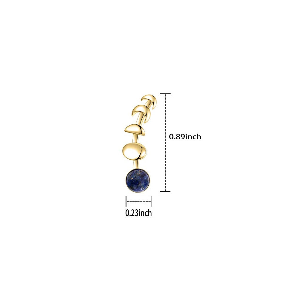 Aretes tipo escaladores de las fases de la luna para mujer