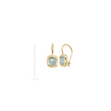 Aretes de gota de aguamarina natural en plata