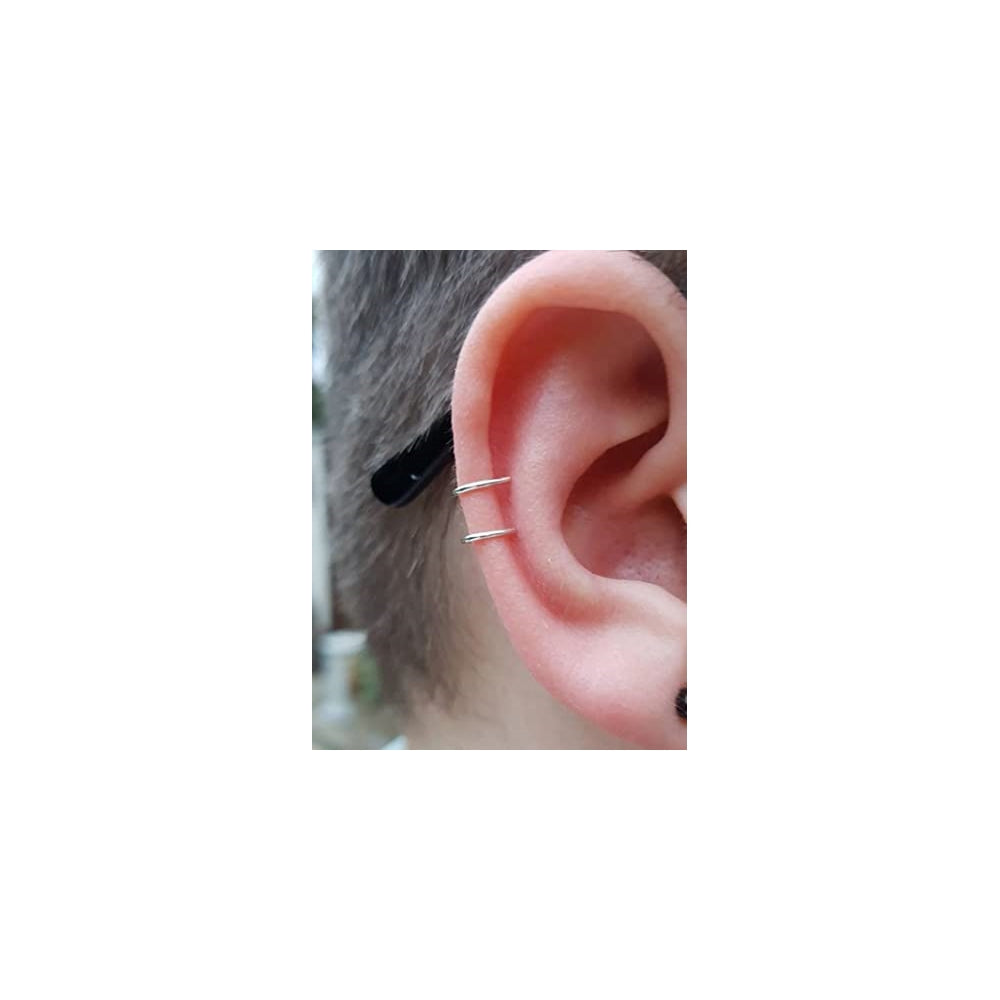 Aretes de aro de plata para mujeres 3 pares