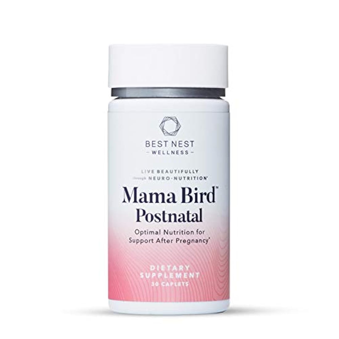 Best Nest Wellness - Mama Bird Postnatal -Vitamina posnatal, una vez al día, hecha con alimentos enteros, mezcla orgánica, L-metilfolato (ácido fólico) y metilcobalamina (B12), fácil de tragar, 100 % vitamina natural (30 unidades), 1