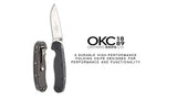 Cuchillo plegable Ontario Knife OKC Rat Ii Sp de mango negro