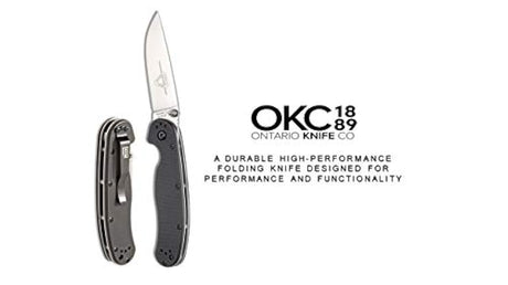 Cuchillo plegable Ontario Knife OKC Rat Ii Sp de mango negro