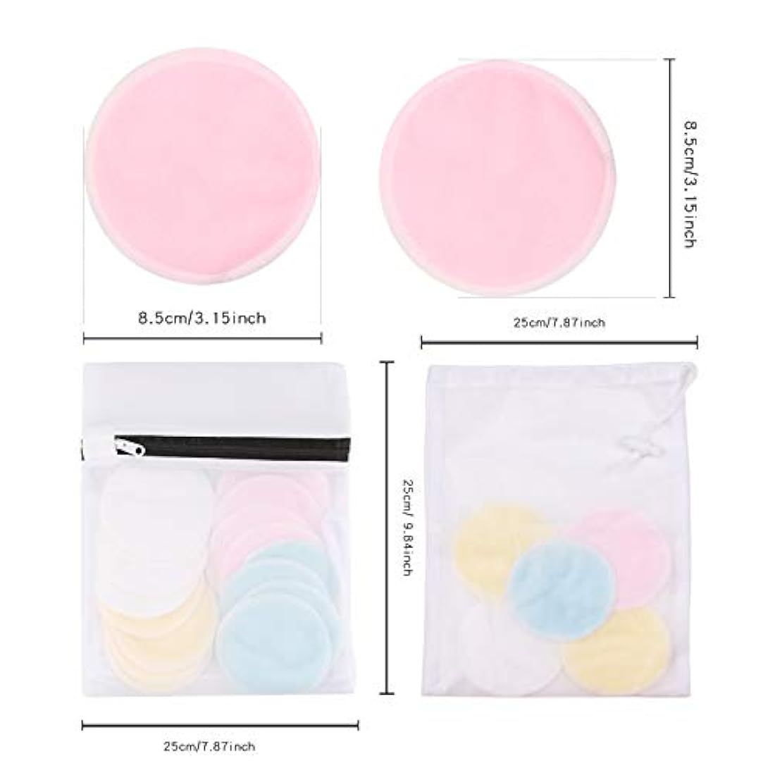 Almohadillas de maquillaje reutilizables,  16 unidades