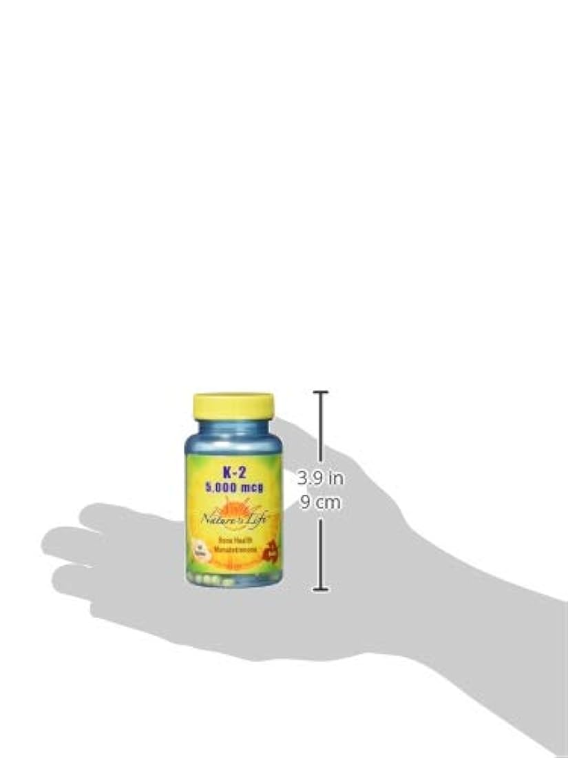 Nature's Life K-2, menatetrenona, 5000 mcg, 60 tabletas