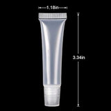 100 unidades de 0.3 fl oz de tubos de bálsamo de brillo labial rellenables tubos vacíos transparentes recipientes cosméticos tubo suave (0.3 fl oz)