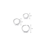 Aretes de plata de aro 3 pares para mujer