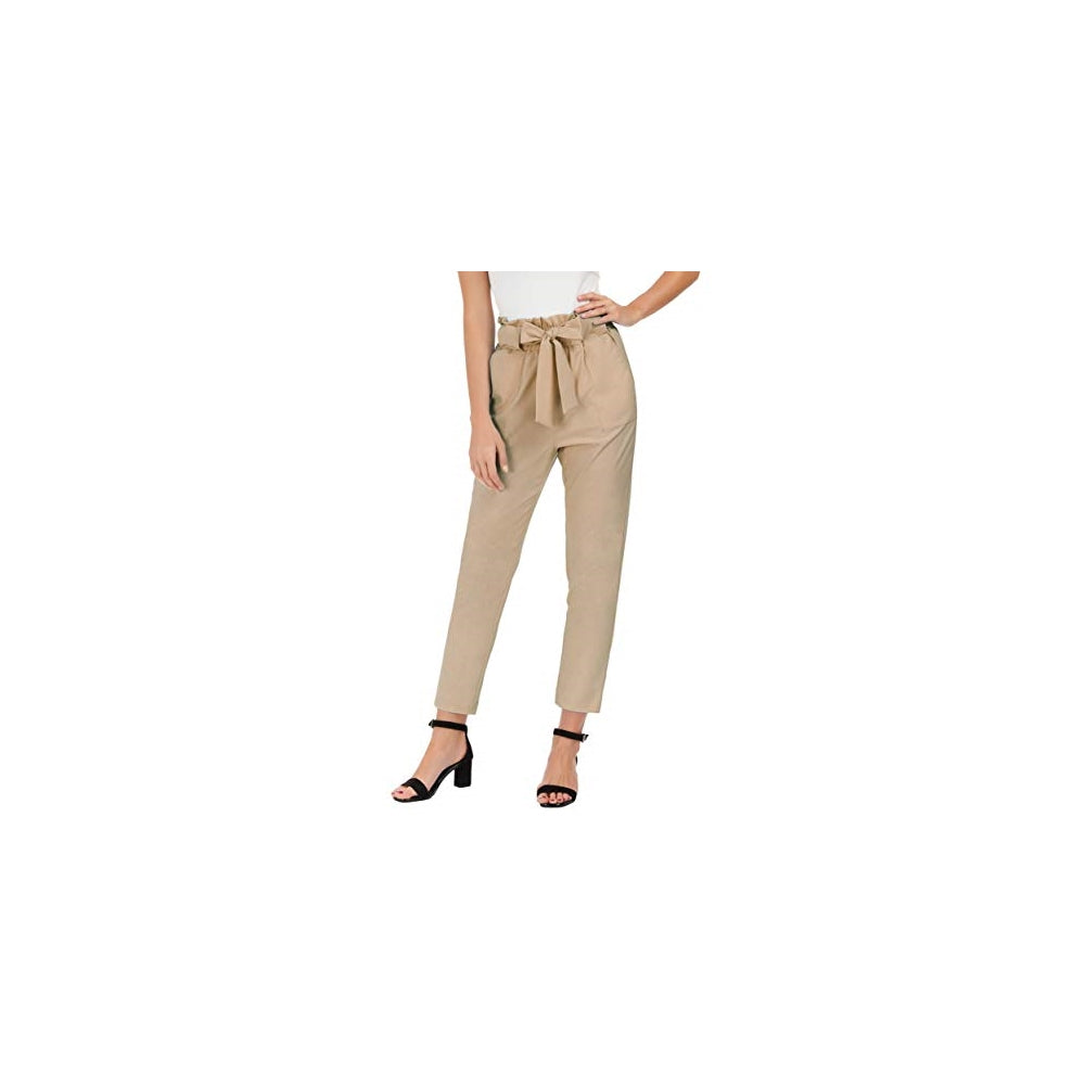 Pantalones de mujer con bolsillos, cintura alta Talla M