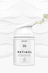 Crema de retinol premium UMRAN, crema hidratante antienvejecimiento 2,5% para el cuidado facial y ocular, esencia antiarrugas con ácido hialurónico, crema de día y noche, vitamina E y té verde, 1.7 fl oz, 1.7 fl.Oz