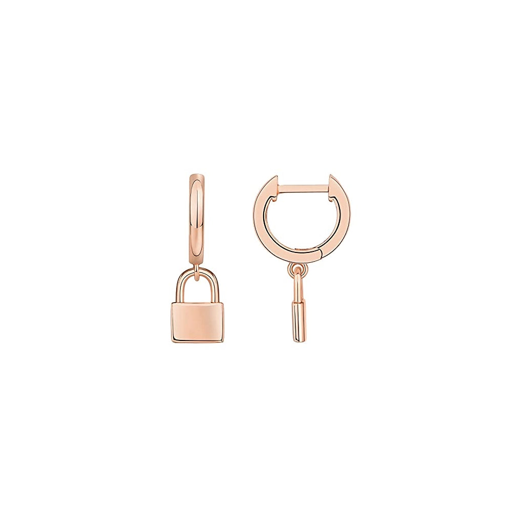 Aretes chapados en oro de con bisagras para mujer