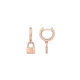 Aretes chapados en oro de con bisagras para mujer