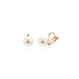 Aretes de clip con perlas de concha de agua dulce para mujer