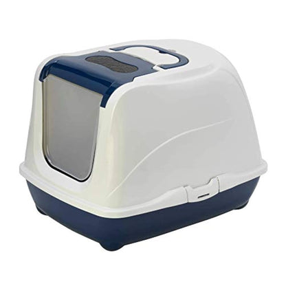 Moderna Flip parte superior Blue Enclosed Cat Litter Box