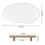 Silicone Resin Tray Molds, BENBO Irregular Oval Coasters Resin Art DIY Tray Mould with 2 Metal Gold Handles, Epoxy Resin Casting Molds for Making Faux Agate Tray Serving Board Fruit Tray Home Decor