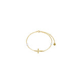 Pulseras de cruz de oro de 14 quilates para mujer