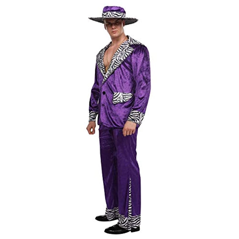 Disfraces - Traje de terciopelo para adultos con sombrero