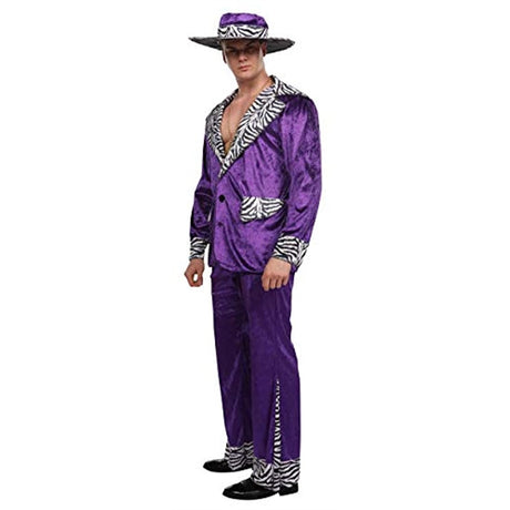 Disfraces - Traje de terciopelo para adultos con sombrero