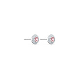 Aretes para mujer con cristales rosas
