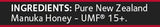 Certificación Comvita UMF 15 (Super Premium) Miel de Manuka