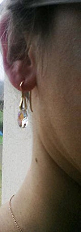 Pendientes de gancho colgantes de aro de plata