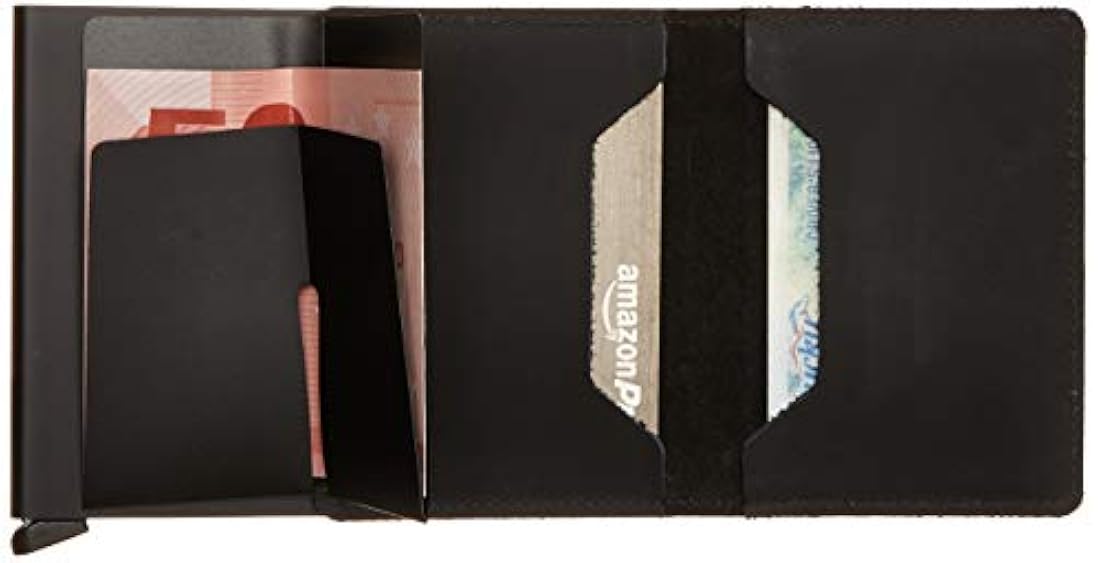 Funda de piel sintética sintética para tarjetas de 12 tarjetas, cartera Rfid, Negro mate
