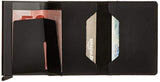 Funda de piel sintética sintética para tarjetas de 12 tarjetas, cartera Rfid, Negro mate