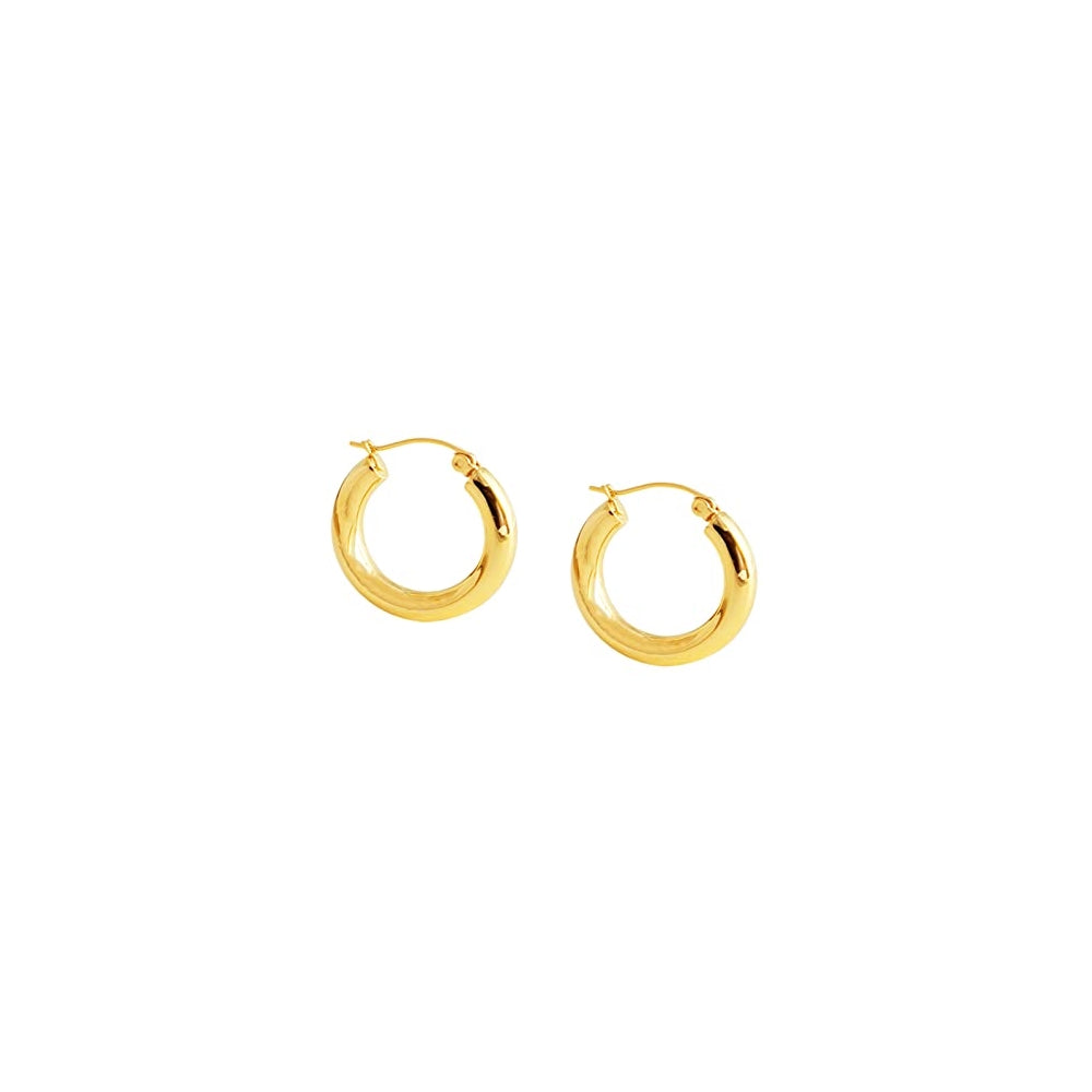 Aretes de aro gruesos chapados en oro