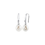 Aretes de perlas de plata cultivadas de agua dulce