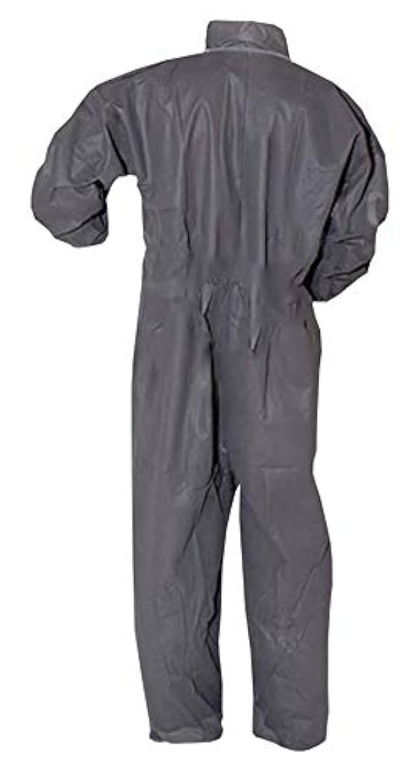 Mono de protección básica AMZ. Mono desechable para adulto gris XXL, 100% polipropileno virgen, ropa con cremallera frontal y muñecas elásticas, ropa de trabajo unisex para aplicaciones industriales