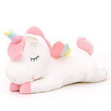 Unicornio peluche juguetes niñas regalos con alas arco iris blanco 12 pulgadas