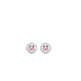 Aretes para mujer con cristales rosas
