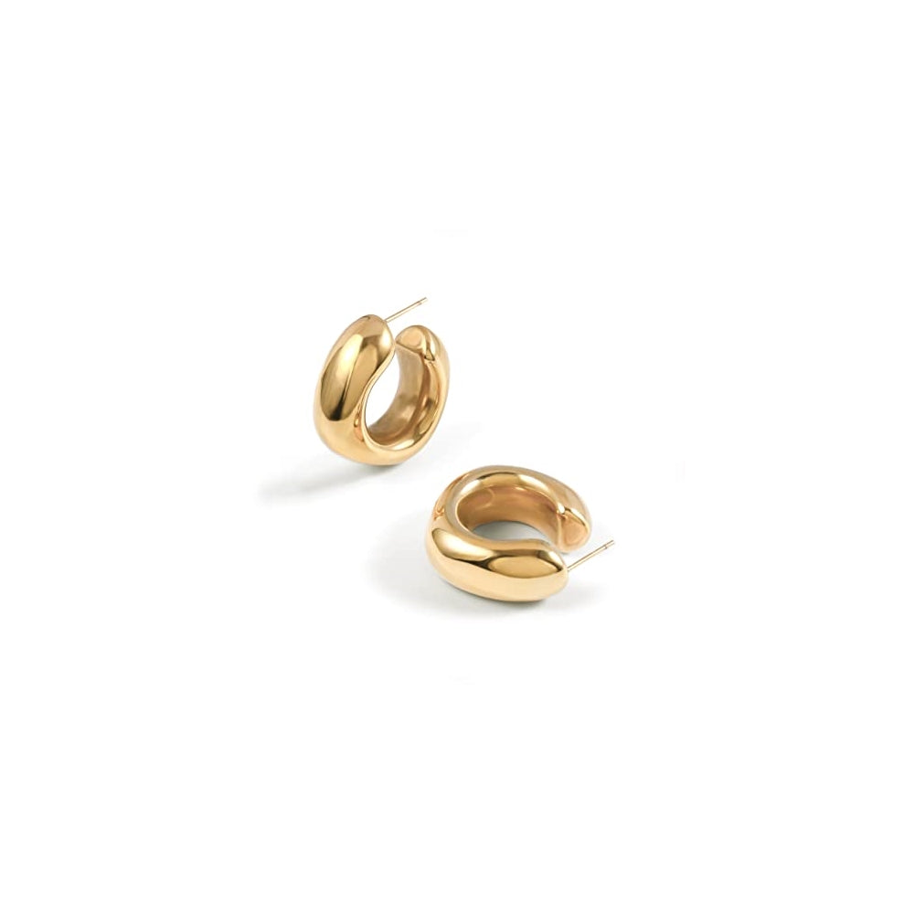 Aretes de aro gruesos de color dorado para mujeres
