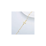 Pulseras de cruz de oro de 14 quilates para mujer